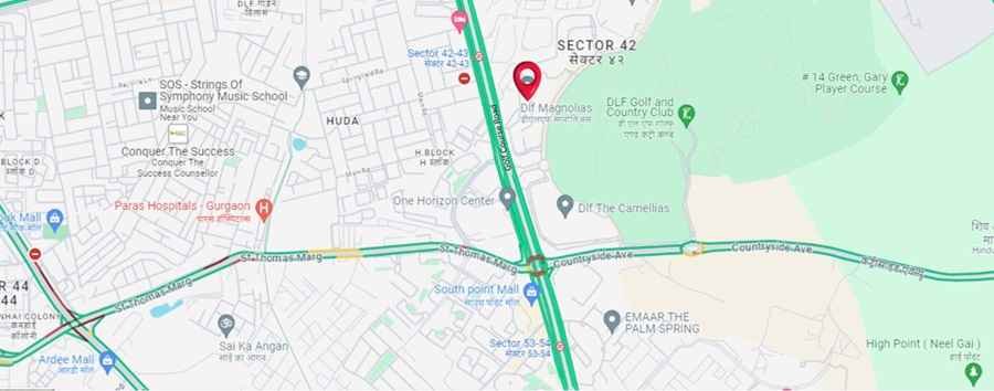 Map of DLF Magnolias Luxury Apartments in Gurgaon